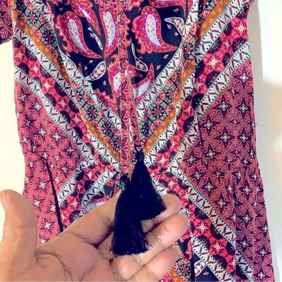 Victorias Secret Sleep Dress Stars & Paisley Pink Black Sz Medium Gorgeous - Picture 3 of 7